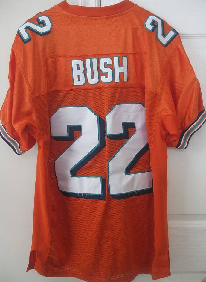 Reggie Bush Miami Dolphins Rebook Jersey Orange Size 48 Hand Stitched On  Field