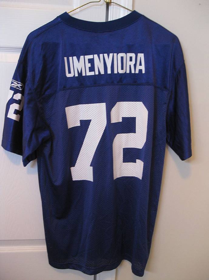 2008 NEW YORK GIANTS UMENYIORA #72 REEBOK PREMIER JERSEY (HOME) Y