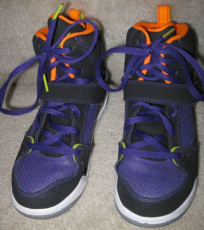 Nike Jordan Flight 45 High PS Kids Shoes Black/Purple/Orange 384521-033 ...