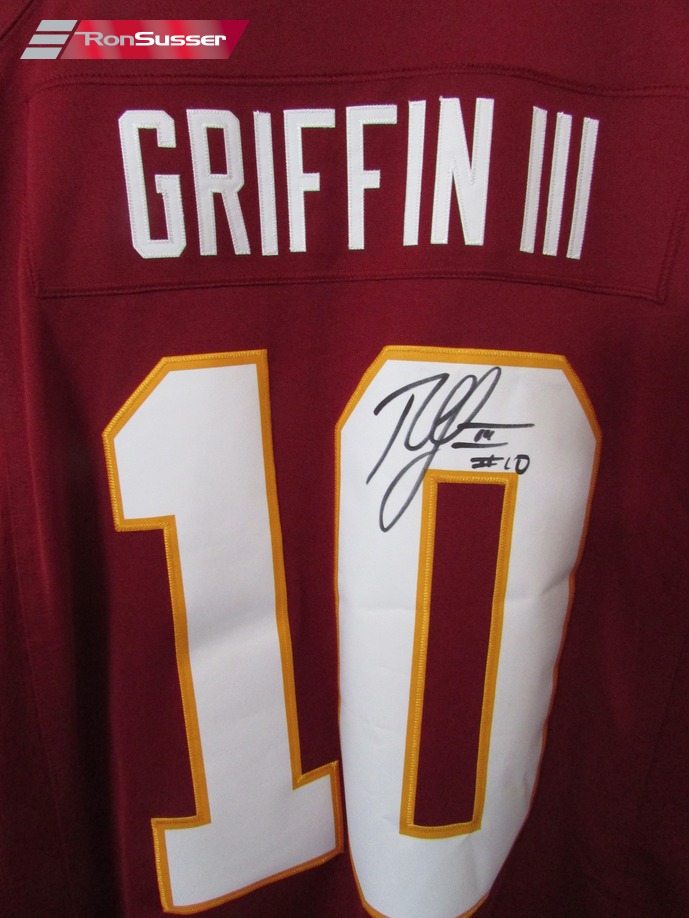 ROBERT GRIFFIN III AUTOGRAPHED WASHINGTON REDSKINS THROWBACK JERSEY AASH