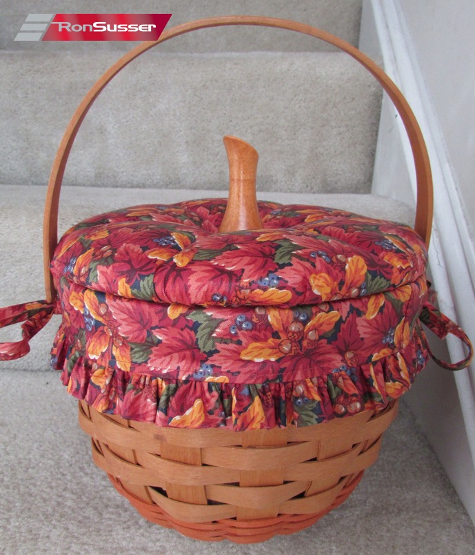 Longaberger 1995 Pumpkin Basket (#19402) Combo Lid Protector Liner ...