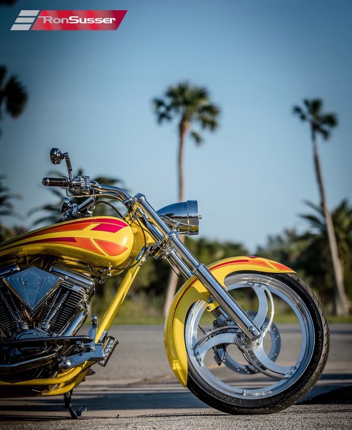 yellow chopper bike