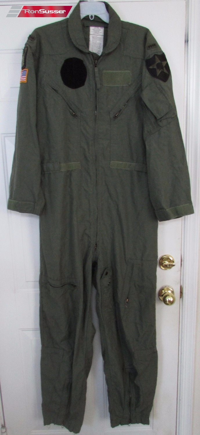 US Military Issue Pilot Summer Coveralls Flight Suit Sz 44L Sage Green ...