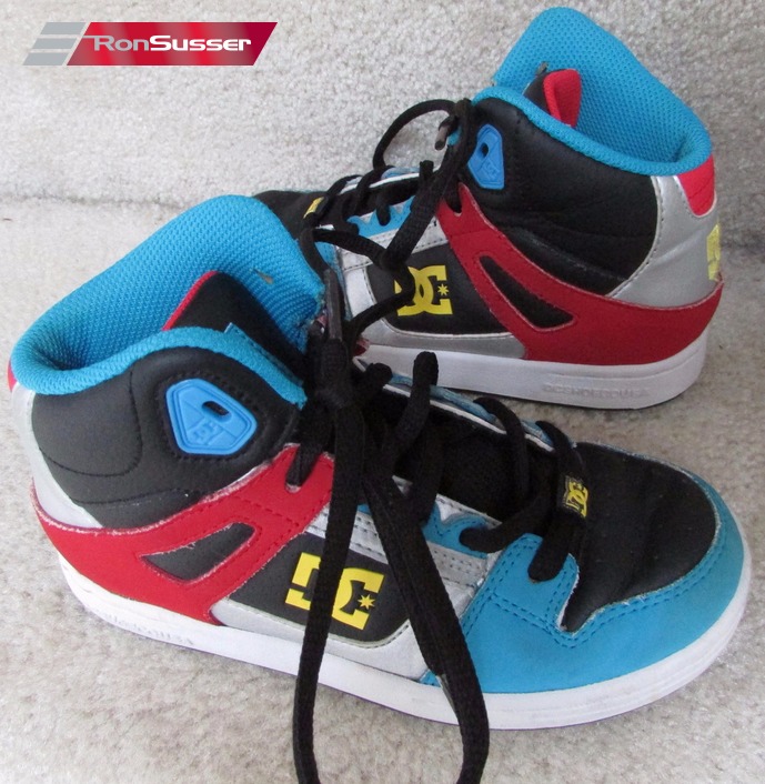 DC Shoes Youth Rebound Hi Top Skater Shoes Size 1 Style 302676B Multi ...