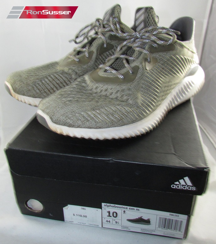 Adidas Alphabounce EM M Mens Running Shoes BW1203 Trace Olive Cargo Grey Sz 10 â RonSusser.com