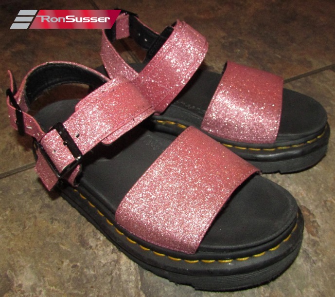 Dr Martens Voss Gltr Glitter Pink Platform Sandals US 6 EU 37 UK 4