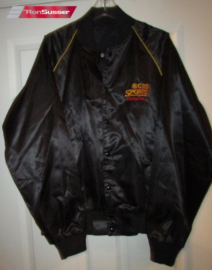 Vintage CBS Sports Racing Team Black Lightweight Promo Jacket Size ...